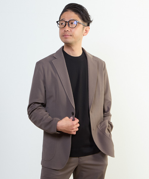 MEN'S MELROSE（メンズメルローズ）の「アクティブエアジャケット(セットアップ可)（テーラードジャケット・メンズ・ネイビー/ライトグレー/ライトブラウン・2/3/4/5）」の2枚目の写真