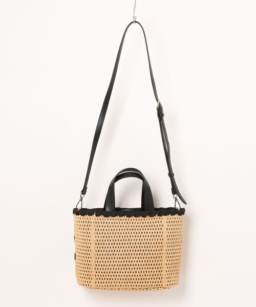 LANVIN en Bleu（ランバンオンブルー）の「ロタン かごバッグ（かごバッグ・レディース・ブラック・FREE）」の2枚目の写真