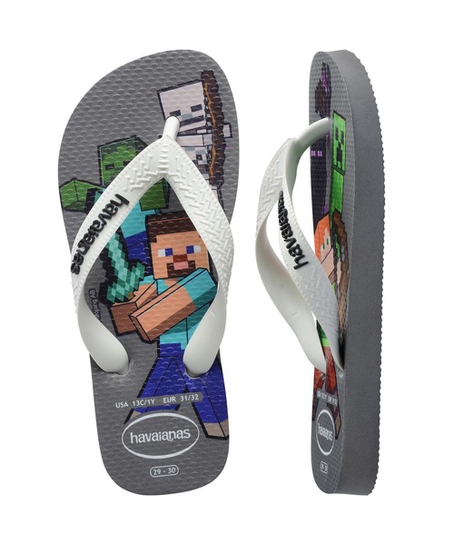 havaianas(ハワイアナス)の「KIDS MINECRAFT(サンダル・キッズ・グリーン/グレー系・16cm/17cm/18cm/19cm/20cm)」の7枚目の写真
