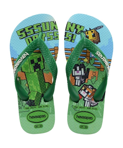 havaianas(ハワイアナス)の「KIDS MINECRAFT(サンダル・キッズ・グリーン/グレー系・16cm/17cm/18cm/19cm/20cm)」の9枚目の写真