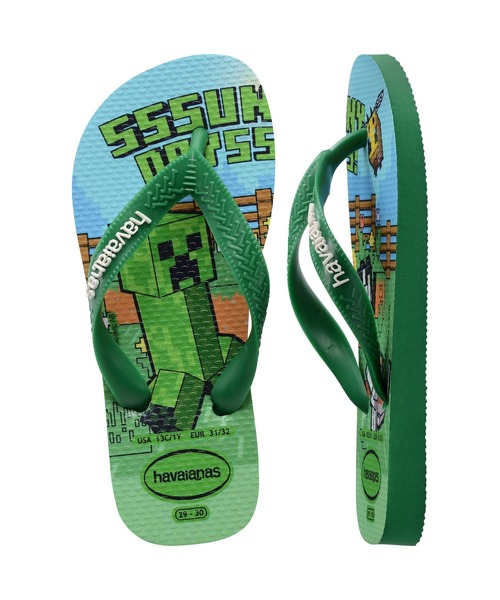 havaianas(ハワイアナス)の「KIDS MINECRAFT(サンダル・キッズ・グリーン/グレー系・16cm/17cm/18cm/19cm/20cm)」の13枚目の写真