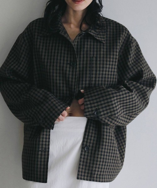 anuke(アンヌーク)の「anuke Check Coverall Jacket チェックカバーオールジャケット/62620102(その他アウター・レディース・ブラウン・36/38)」の1枚目の写真