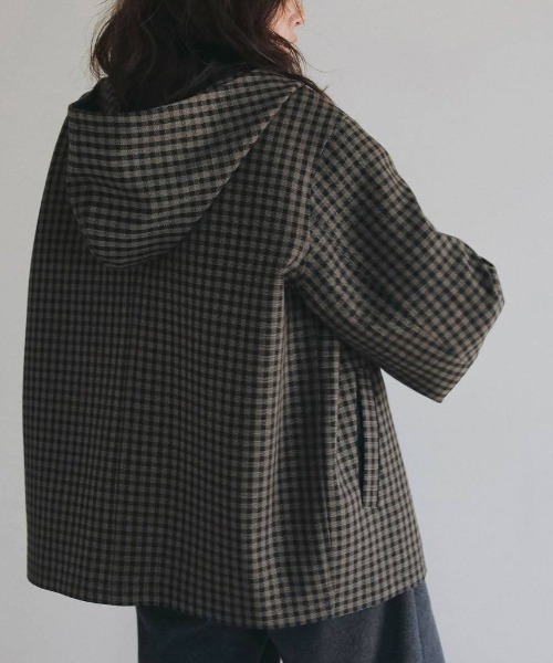 anuke(アンヌーク)の「anuke Check Coverall Jacket チェックカバーオールジャケット/62620102(その他アウター・レディース・ブラウン・36/38)」の5枚目の写真
