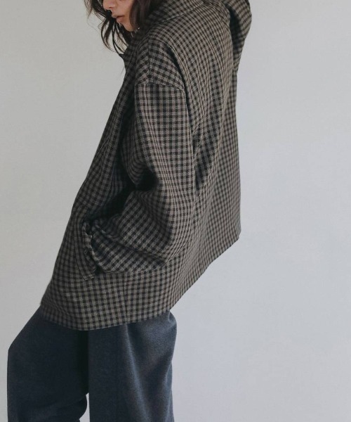 anuke(アンヌーク)の「anuke Check Coverall Jacket チェックカバーオールジャケット/62620102(その他アウター・レディース・ブラウン・36/38)」の7枚目の写真