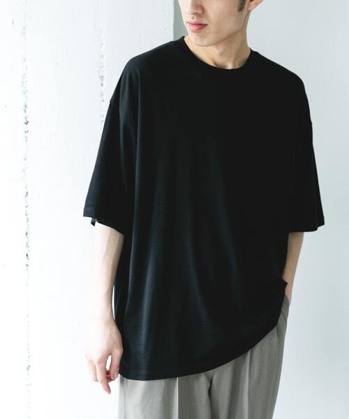 URBAN RESEARCH DOORS（アーバンリサーチドアーズ）の「PURE WOOL クルーネックショートスリーブTシャツ（Tシャツ/カットソー・メンズ・グレー/ブラック・MEDIUM/LARGE）」の19枚目の写真