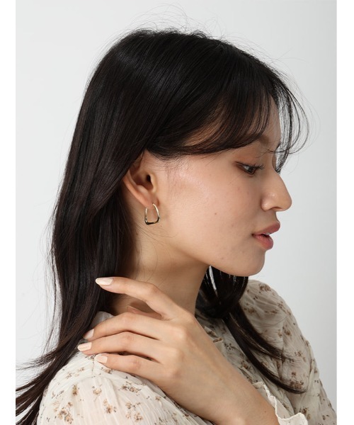 Edit Sheen（エディットシーン）の「スクエアヴィンテージフープピアス（ピアス（両耳用）・レディース・ゴールド・FREE）」の2枚目の写真