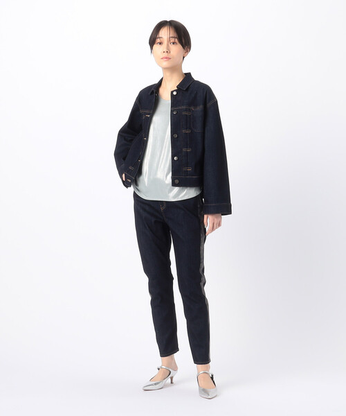 K.T KIYOKO TAKASE(キヨコタカセ)の「中空ストレッチデニム ウエストリブパンツ(デニムパンツ・レディース・ネイビー・9号)」の3枚目の写真