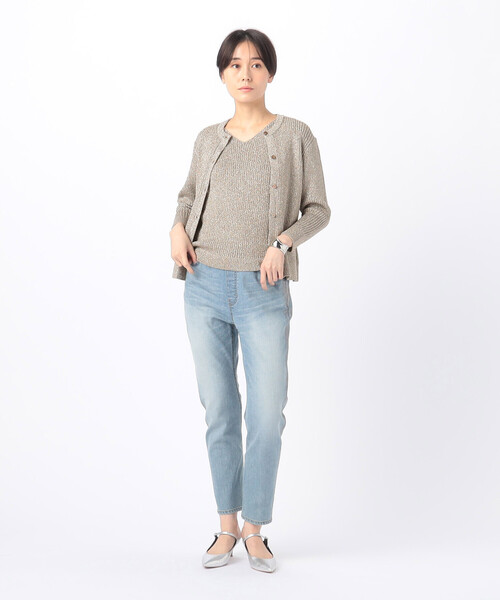 K.T KIYOKO TAKASE(キヨコタカセ)の「中空ストレッチデニム ウエストリブパンツ(デニムパンツ・レディース・ネイビー・9号)」の8枚目の写真