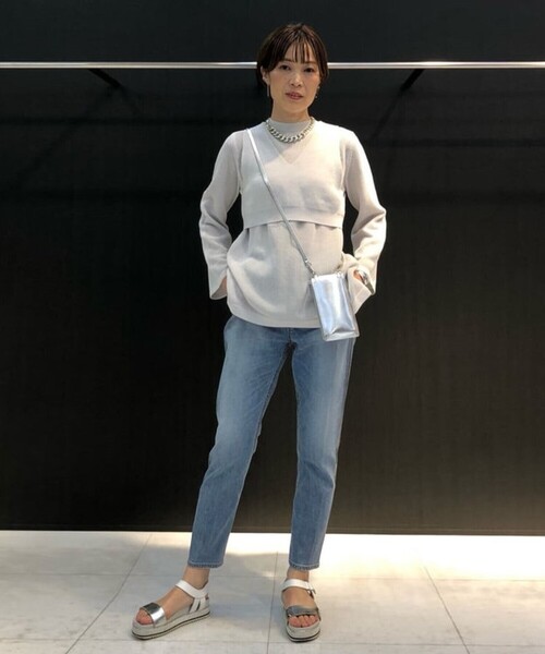 K.T KIYOKO TAKASE(キヨコタカセ)の「中空ストレッチデニム ウエストリブパンツ(デニムパンツ・レディース・ネイビー・9号)」の20枚目の写真