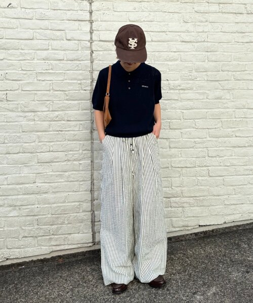 GEVACO（ゲバコ）の「【GEVACO/ゲバコ】半袖透かしニットポロ（ポロシャツ・レディース・ネイビー/ミント/アイボリー・SMALL/MEDIUM/LARGE）」の11枚目の写真