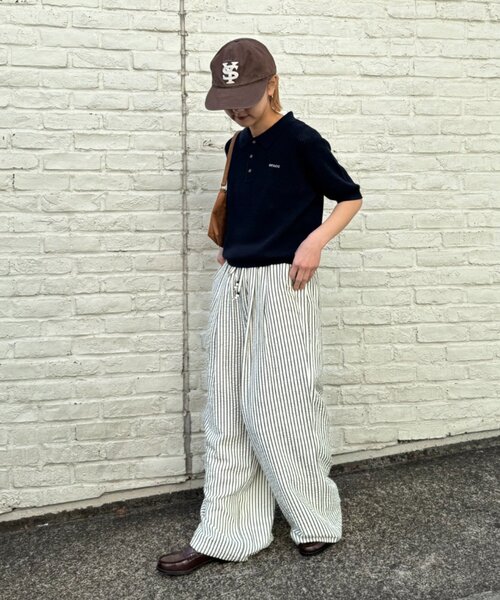 GEVACO（ゲバコ）の「【GEVACO/ゲバコ】半袖透かしニットポロ（ポロシャツ・レディース・ネイビー/ミント/アイボリー・SMALL/MEDIUM/LARGE）」の12枚目の写真