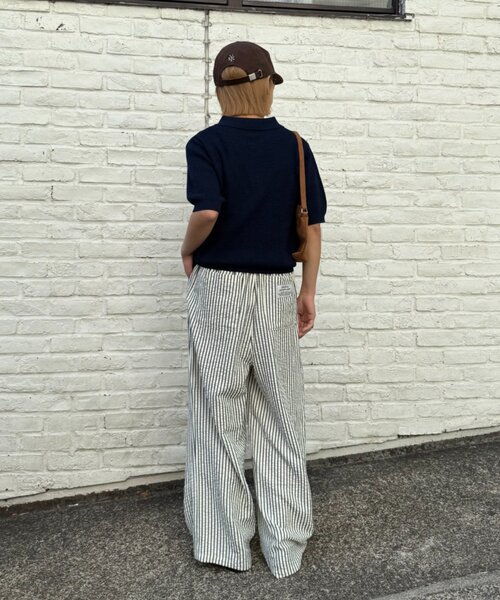 GEVACO（ゲバコ）の「【GEVACO/ゲバコ】半袖透かしニットポロ（ポロシャツ・レディース・ネイビー/ミント/アイボリー・SMALL/MEDIUM/LARGE）」の13枚目の写真