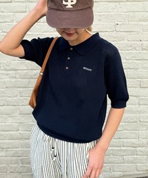 GEVACO（ゲバコ）の「【GEVACO/ゲバコ】半袖透かしニットポロ（ポロシャツ）」