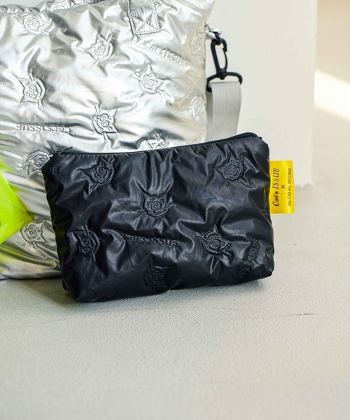 GLOBAL WORK（グローバルワーク）の「Cat's ISSUE/撥水キルトポーチ/636180（ポーチ・レディース・ブラック/シルバー・FREE）」の2枚目の写真