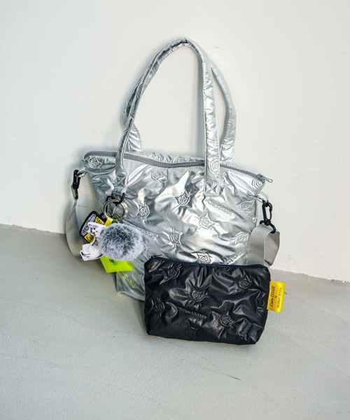 GLOBAL WORK（グローバルワーク）の「Cat's ISSUE/撥水キルトポーチ/636180（ポーチ・レディース・ブラック/シルバー・FREE）」の20枚目の写真