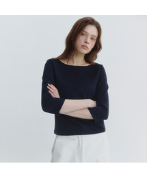 MICANE（ミケーネ）の「ミバ ボートネック クォーター スリーブ Tシャツ（Tシャツ/カットソー）」