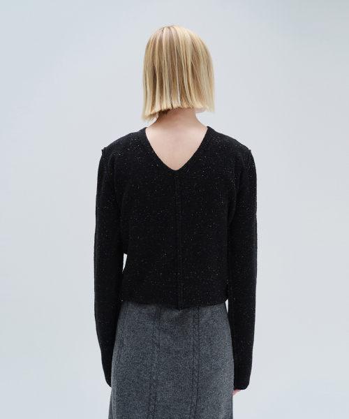 DIAGONAL(ダイアゴナル)の「V NECK LACE UP KNIT (black)(ニット/セーター・レディース・その他・FREE)」の2枚目の写真