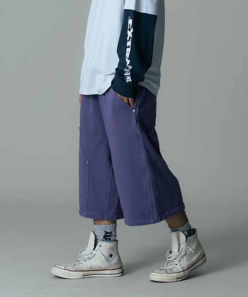 XLARGE(エクストララージ)の「OG DOUBLE KNEE SHORT PANTS(スウェットパンツ・メンズ・パープル/ブラック/アッシュ・S/M/L/XL)」の3枚目の写真