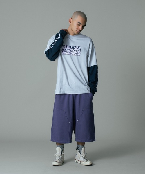 XLARGE(エクストララージ)の「OG DOUBLE KNEE SHORT PANTS(スウェットパンツ・メンズ・パープル/ブラック/アッシュ・S/M/L/XL)」の15枚目の写真