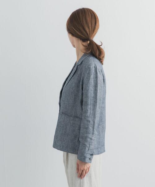 URBAN RESEARCH DOORS（アーバンリサーチドアーズ）の「ヘリンボーンリネンジャケット（その他アウター・レディース・グレー系その他・FREE）」の10枚目の写真