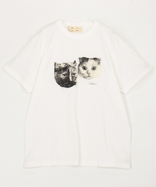 FREAK'S STORE(フリークスストア)の「O by O/ワンバイワン original print tee BUCHICO & DEDE/オリジナルプリントTシャツ ブチコ&デデ(Tシャツ/カットソー・レディース・ホワイト/ブラック・MEDIUM)」の1枚目の写真