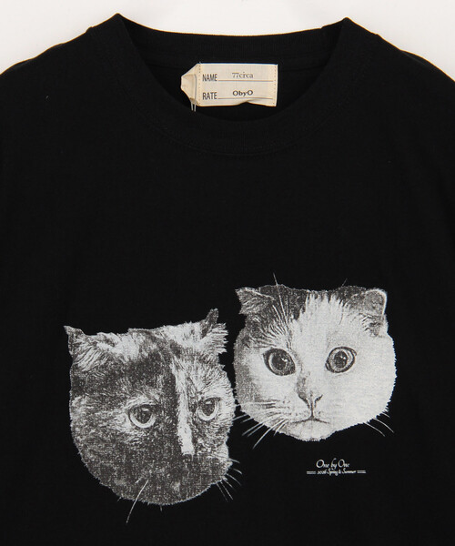 FREAK'S STORE(フリークスストア)の「O by O/ワンバイワン original print tee BUCHICO & DEDE/オリジナルプリントTシャツ ブチコ&デデ(Tシャツ/カットソー・レディース・ホワイト/ブラック・MEDIUM)」の4枚目の写真