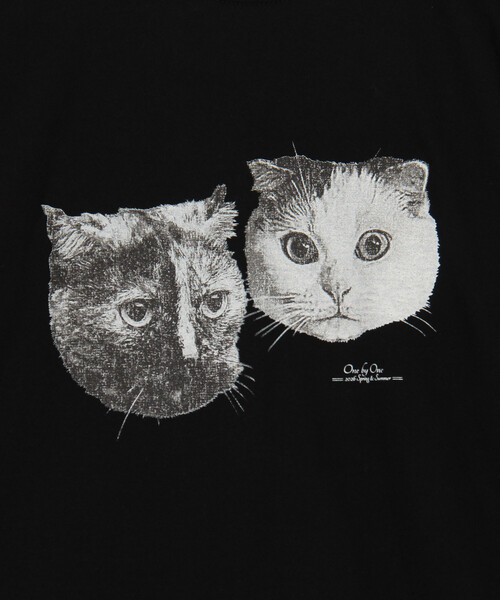 FREAK'S STORE(フリークスストア)の「O by O/ワンバイワン original print tee BUCHICO & DEDE/オリジナルプリントTシャツ ブチコ&デデ(Tシャツ/カットソー・レディース・ホワイト/ブラック・MEDIUM)」の5枚目の写真