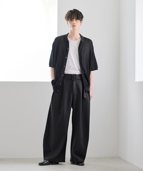 ASTRONOMY(アストロノミー)の「ベルテッドインタックワイドパンツ(その他パンツ・メンズ・ブラック/ネイビー・M/L/XL)」の8枚目の写真
