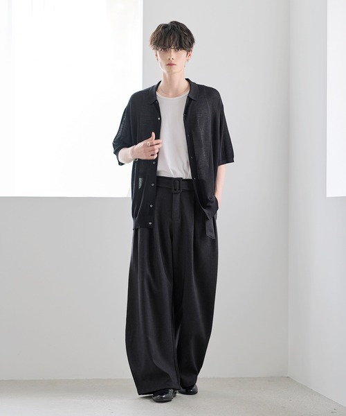 ASTRONOMY(アストロノミー)の「ベルテッドインタックワイドパンツ(その他パンツ・メンズ・ブラック/ネイビー・M/L/XL)」の9枚目の写真