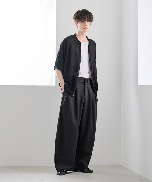 ASTRONOMY(アストロノミー)の「ベルテッドインタックワイドパンツ(その他パンツ・メンズ・ブラック/ネイビー・M/L/XL)」の11枚目の写真