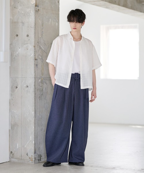 ASTRONOMY(アストロノミー)の「ベルテッドインタックワイドパンツ(その他パンツ・メンズ・ブラック/ネイビー・M/L/XL)」の19枚目の写真