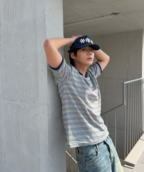 AMOU(アモウ)の「AMOU Multi Stripe Ringer T-Shirts Melange(Tシャツ/カットソー・レディース・その他・1/2/W)」の8枚目の写真