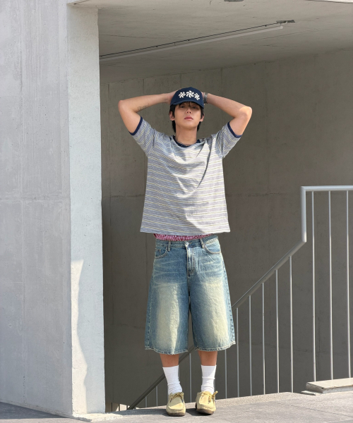AMOU(アモウ)の「AMOU Multi Stripe Ringer T-Shirts Melange(Tシャツ/カットソー・レディース・その他・1/2/W)」の12枚目の写真