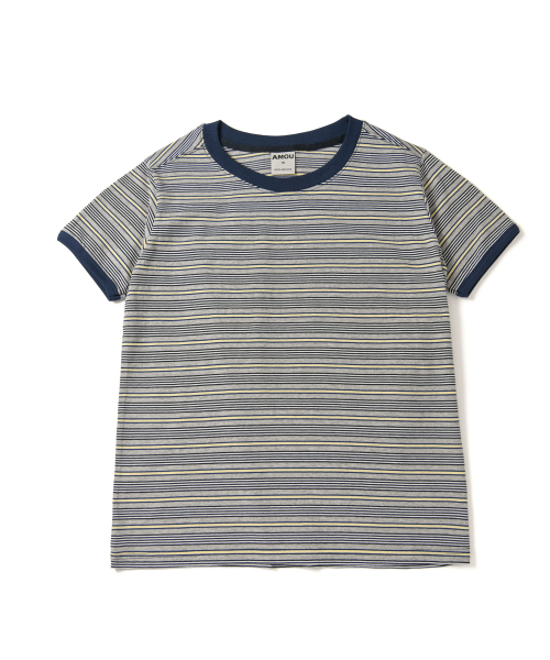 AMOU(アモウ)の「AMOU Multi Stripe Ringer T-Shirts Melange(Tシャツ/カットソー・レディース・その他・1/2/W)」の3枚目の写真