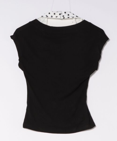 Ritzy(リッツィー)の「ドット柄 ホルターネック レイヤード風 T シャツ(Tシャツ/カットソー・レディース・ブラック/ブラック系・M/L)」の9枚目の写真