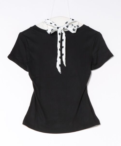 Ritzy(リッツィー)の「ドット柄 ホルターネック レイヤード風 T シャツ(Tシャツ/カットソー・レディース・ブラック/ブラック系・M/L)」の10枚目の写真
