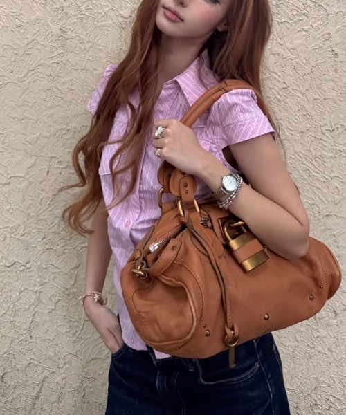 Vipoa（ヴィポア）の「Pink stripe tight blouse（シャツ/ブラウス・レディース・ピンク・FREE）」の7枚目の写真