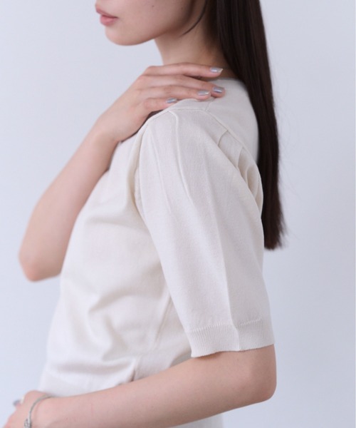 SOYEN(ソイエン)の「カラーラインVネックサマーニットトップス(ニット/セーター・レディース・ブルー/オフホワイト・F)」の10枚目の写真
