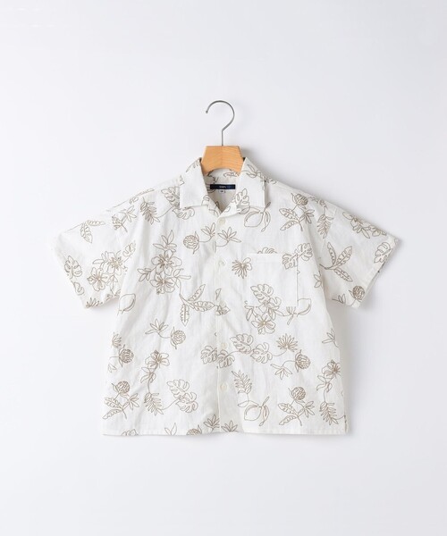 SHIPS(シップス)の「SHIPS KIDS:90cm /エンブロイダリー オープンカラー シャツ(シャツ/ブラウス・キッズ・ライトブルー/アイボリー・90)」の2枚目の写真