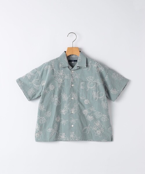 SHIPS(シップス)の「SHIPS KIDS:90cm /エンブロイダリー オープンカラー シャツ(シャツ/ブラウス・キッズ・ライトブルー/アイボリー・90)」の1枚目の写真