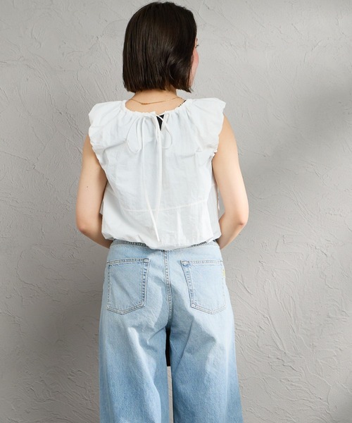 nenom（ネノム）の「[nenom/ネノム] 2WAY キャップスリーブ バルーンシャツブラウス（シャツ/ブラウス・レディース・サックスブルー/ブラック/オフホワイト・F）」の16枚目の写真