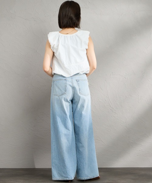 nenom（ネノム）の「[nenom/ネノム] 2WAY キャップスリーブ バルーンシャツブラウス（シャツ/ブラウス・レディース・サックスブルー/ブラック/オフホワイト・F）」の5枚目の写真