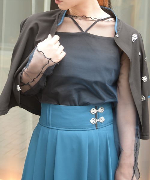 axes femme（アクシーズファム）の「インナー付グラデシアトップス（Tシャツ/カットソー・レディース・ネイビー/ブラウン/ブラック・FREE）」の2枚目の写真