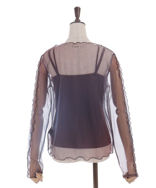 axes femme（アクシーズファム）の「インナー付グラデシアトップス（Tシャツ/カットソー・レディース・ネイビー/ブラウン/ブラック・FREE）」の13枚目の写真