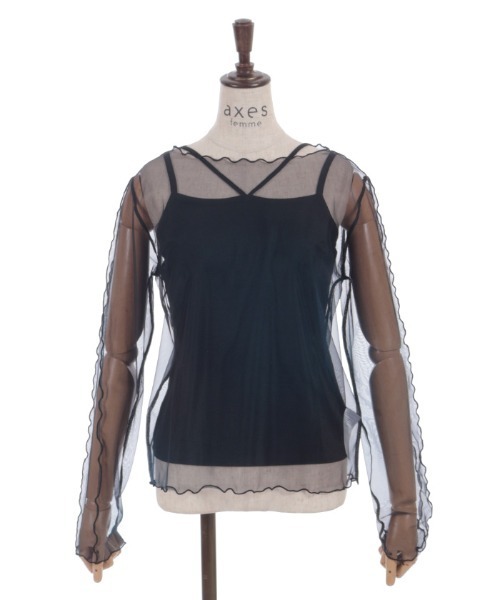 axes femme（アクシーズファム）の「インナー付グラデシアトップス（Tシャツ/カットソー・レディース・ネイビー/ブラウン/ブラック・FREE）」の19枚目の写真