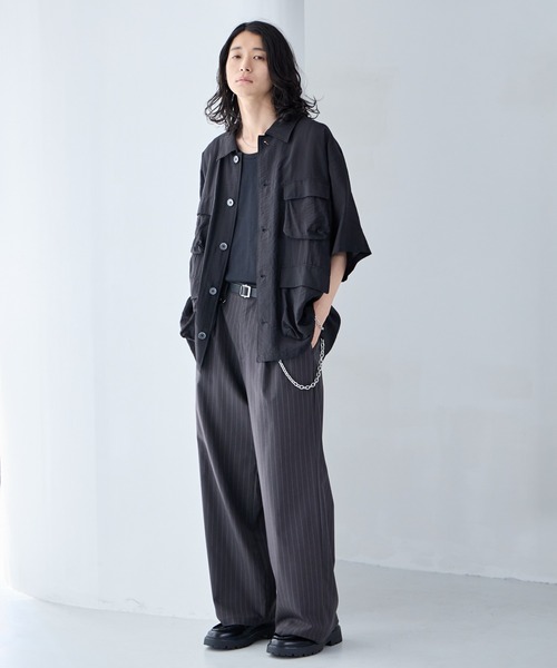 RAGEBLUE（レイジブルー）の「Sheer Nylon Fatigue Shirt/シアーファティーグシャツ（シャツ/ブラウス・メンズ・ブラック/ライトブルー・MEDIUM/LARGE）」の14枚目の写真