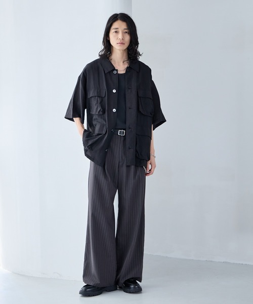 RAGEBLUE（レイジブルー）の「Sheer Nylon Fatigue Shirt/シアーファティーグシャツ（シャツ/ブラウス・メンズ・ブラック/ライトブルー・MEDIUM/LARGE）」の12枚目の写真