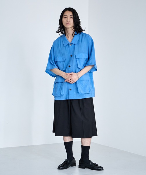 RAGEBLUE（レイジブルー）の「Sheer Nylon Fatigue Shirt/シアーファティーグシャツ（シャツ/ブラウス・メンズ・ブラック/ライトブルー・MEDIUM/LARGE）」の16枚目の写真