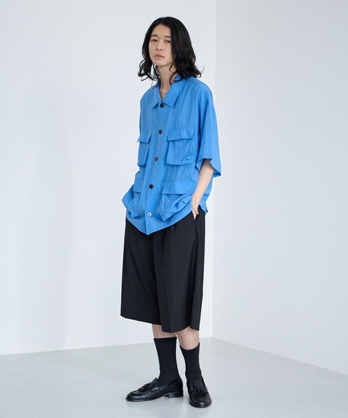 RAGEBLUE（レイジブルー）の「Sheer Nylon Fatigue Shirt/シアーファティーグシャツ（シャツ/ブラウス・メンズ・ブラック/ライトブルー・MEDIUM/LARGE）」の18枚目の写真