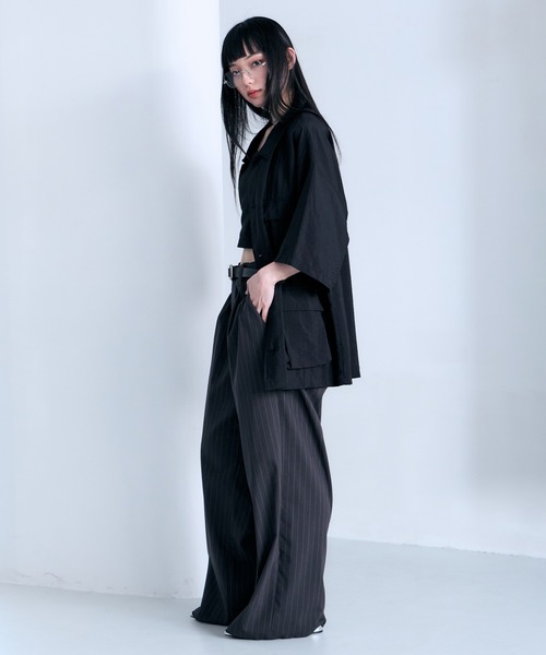 RAGEBLUE（レイジブルー）の「Sheer Nylon Fatigue Shirt/シアーファティーグシャツ（シャツ/ブラウス・メンズ・ブラック/ライトブルー・MEDIUM/LARGE）」の7枚目の写真